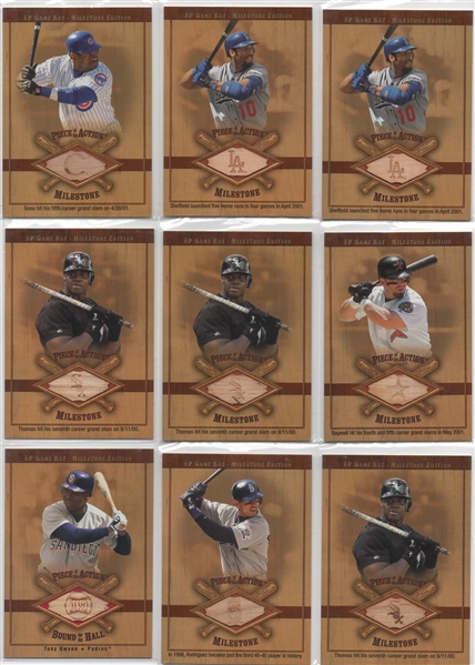 2001 SP GAME BAT PIECE OF THE ACTION LOT OF 13 W/ HALL OF FAMERS!
