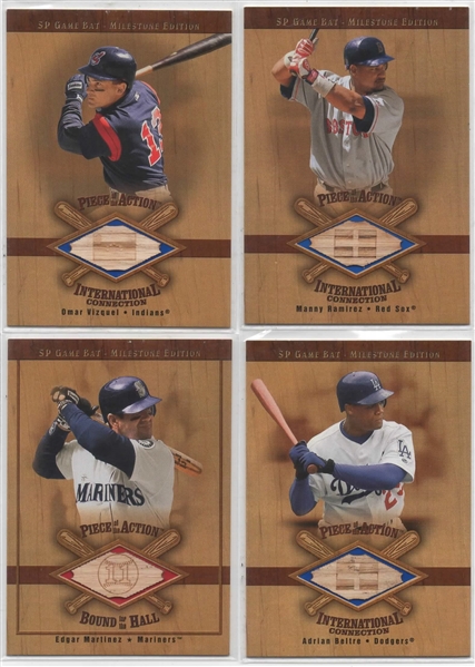 2001 SP GAME BAT PIECE OF THE ACTION LOT OF 13 W/ HALL OF FAMERS!