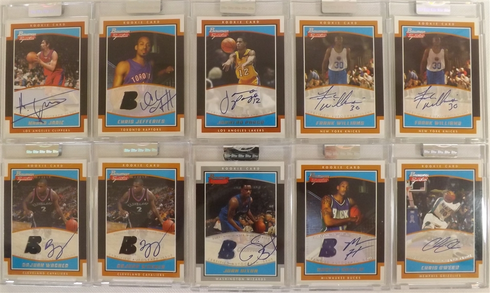 --2002-03 BOWMAN SIGN.AUTO & JERSEY RC'S #ED LOT OF (10) BASKETBALL,INCL. GOLD DIXON!