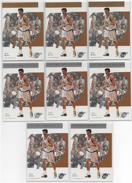--2002-03 LOT OF (8) TOPPS TOPPS TEN YAO MING ROOKIE CARDS #141, (3) PARALLEL INCLUDED