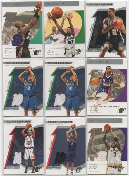 --2002-03 TOPPS  TEN BASKETBALL LOT OF 24 ROOKIE & NUM. GAME WORN ARTICLES