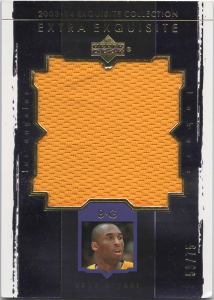 2003-04 UD EXTRA EXQUISITE COLLECTION KOBE BRYANT G/U PATCH /75