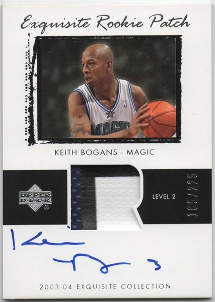 2003-04 UD EXQUISITE COLLECTION ROOKIE PATCH SIGNED #45 KEITH BOGANS /225