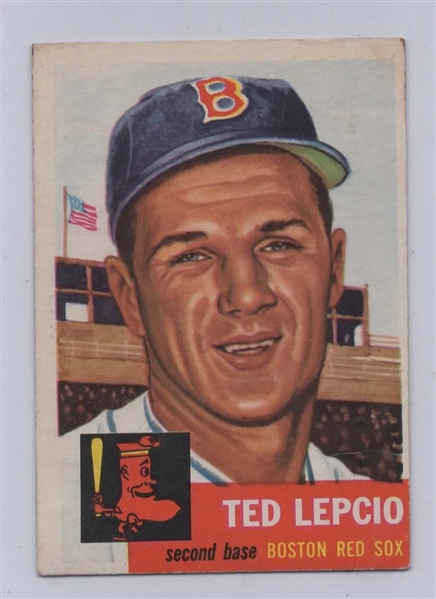 1953 TOPPS #18 TED LEPCIO VINTAGE RED SOX