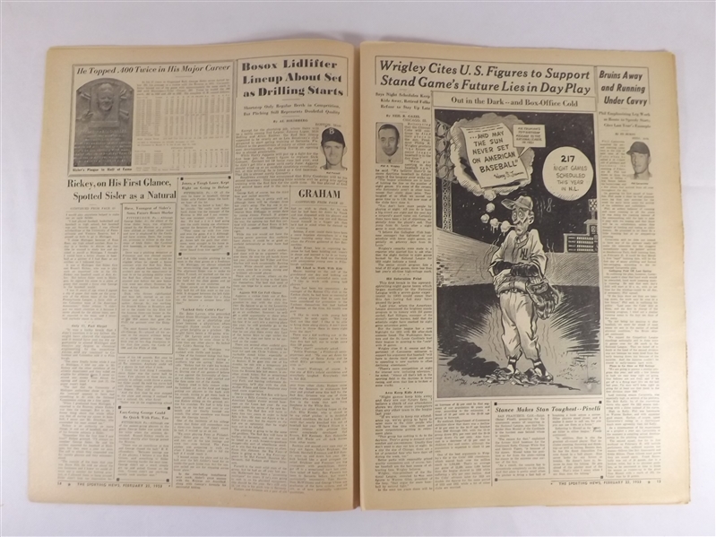1953 2/25/53 THE SPORTING NEWS NEWSPAPER KID CROP BACKS DODGER FLAG DYNASTY