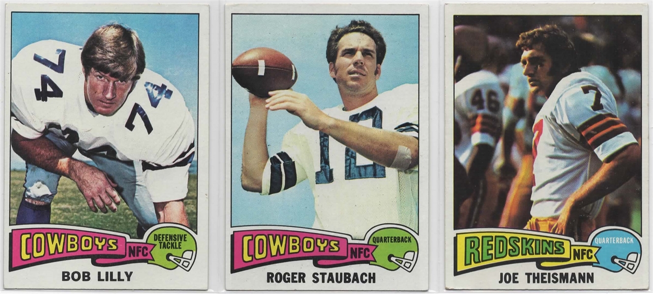--1975 TOPPS FOOTBALL GREATS,STAUBACH,LILLY,THEISMAN...BEAUTIFUL CARDS!!!