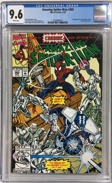 THE AMAZING SPIDER-MAN #360 WHITE PAGES CGC 9.6