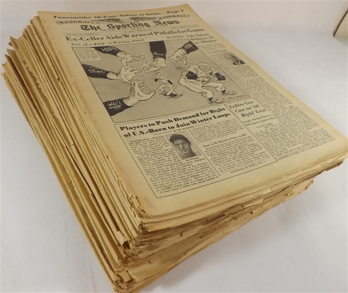 THE SPORTING NEWS BASEBALL 1953 PARTIAL RUN 36/52 OF COMPLETE SET