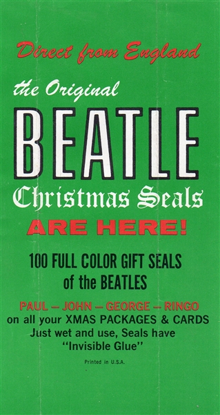 1964 ORIGINAL BEATLES CHRISTMAS SEALS (STAMPS) 100 TOTAL
