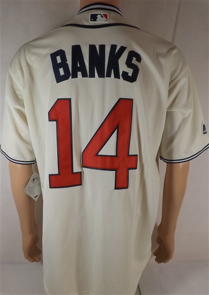 ERNIE BANKS CHICAGO CUBS MAJESTIC COOPERSTOWN COLLECTION JERSEY