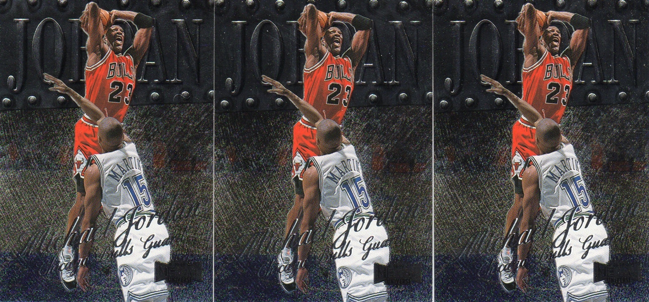 ---(3)-1998-99 Metal Universe #1 Michael Jordan Chicago Bulls Basketball Cards