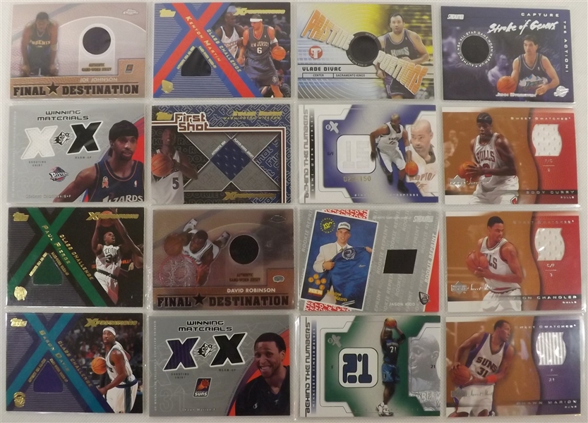 --LOT OF (39)  BASKETBALL STARS, ALL  CARDS CONTAIN G/W JERSEYS 