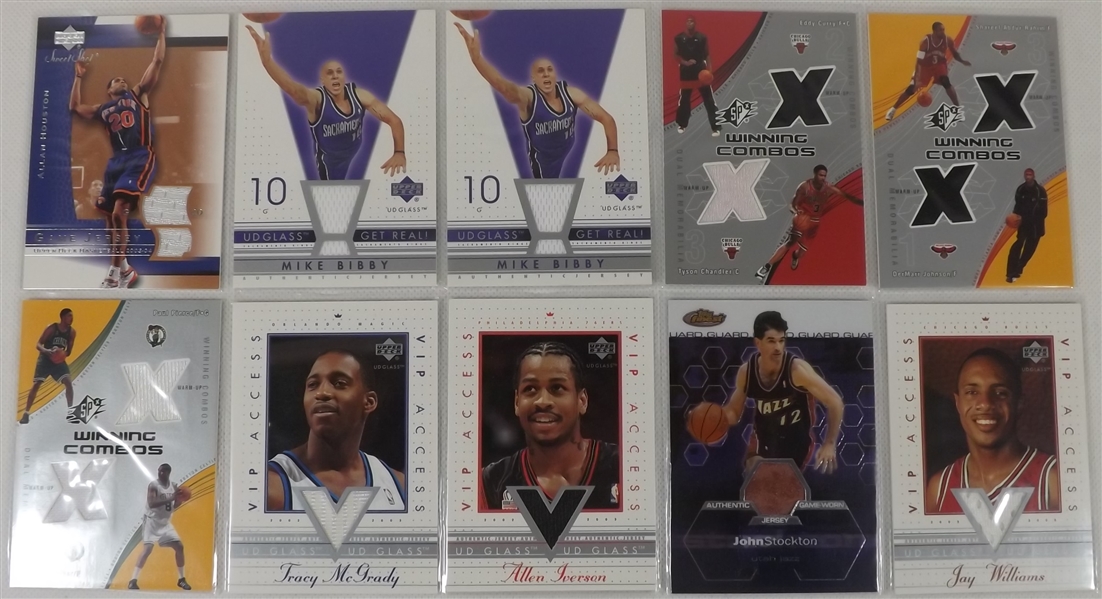 --LOT OF (39)  BASKETBALL STARS, ALL  CARDS CONTAIN G/W JERSEYS 