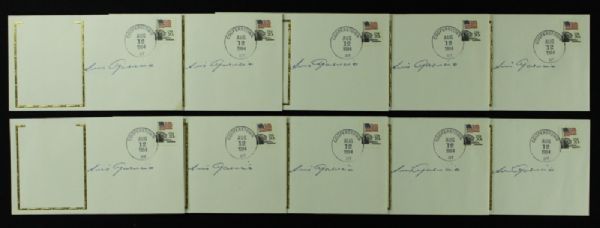 LUIS APARICIO SIGNED FDC CACHET LOT OF 10 COOPERSTOWN N.Y.