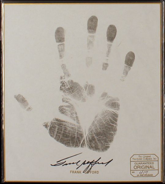 FRANK GIFFORD SIGNED 9 1/2 X 10 1/2 ORIGINAL HAND PRINT