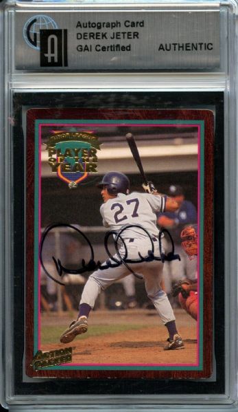 1995 ACTION PACKED #1D DEREK JETER MINOR LEAGUE PLAYER OF THE YR. SIGNED!