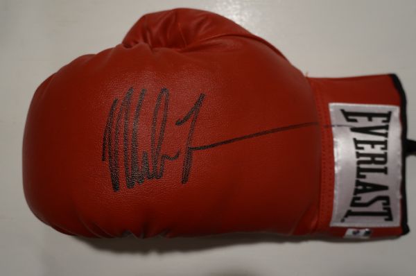 MIKE TYSON SIGNED RED EVERLAST BOXING GLOVE