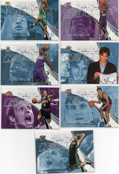 ---2002 UD SPX ROOKIE CARDS ALL CARDS#ED /2999 ,GINOBILI,DICKAU,DUNLEAVY