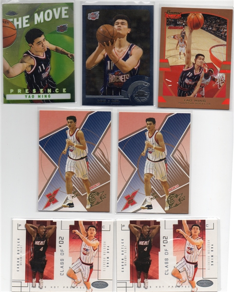 --LOT OF (7) BASKETBALL ROOKIE CARDS OF YAO MING