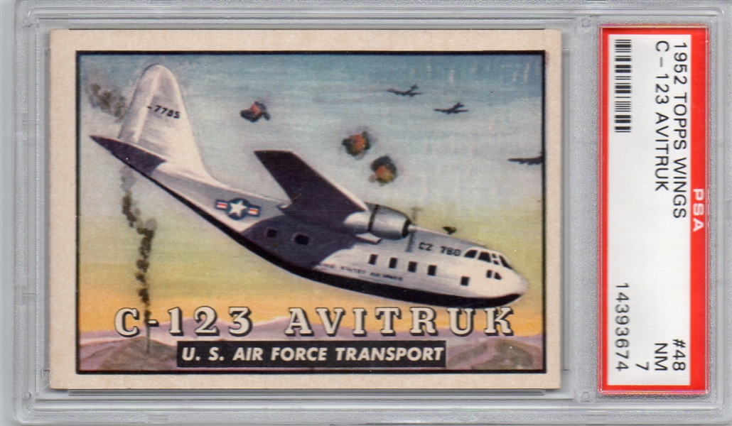 --1952 TOPPS WINGS #48 C-123 AVITRUK NM PSA 7