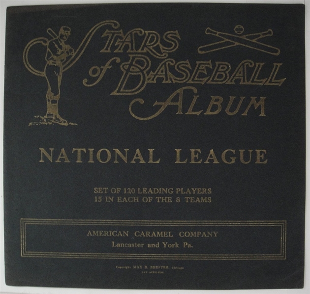 1922 E120 AMERICAN CARAMEL ORIGINAL NATIONAL LEAGUE UNUSED ALBUM