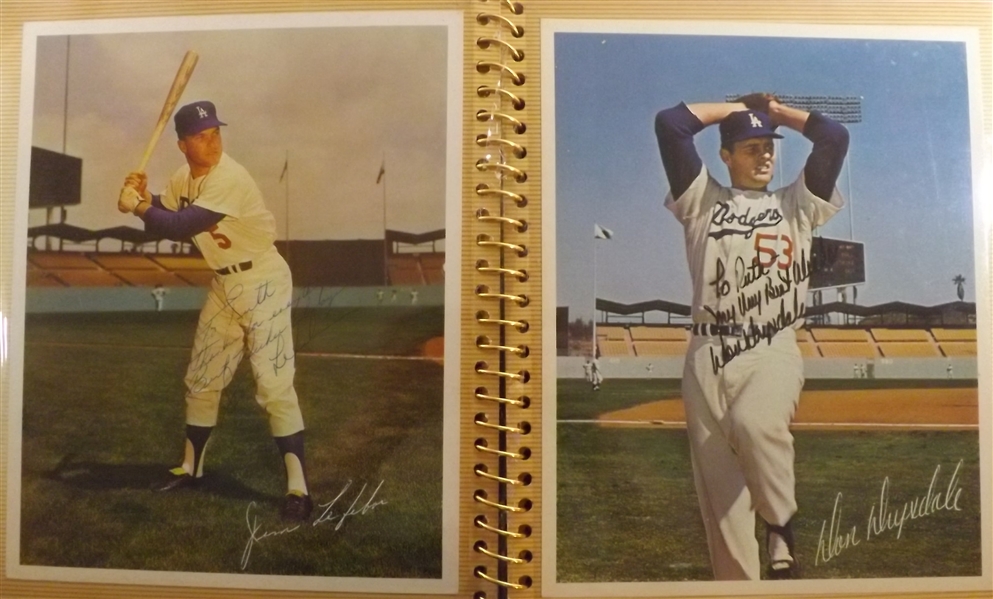 - PHOTO ALBUM FILLED WITH (18) AUTOGRAPHS OF BASEBALL HOF'S & STARS KOUFAX DRYSDALE GIBSON SUTTON
