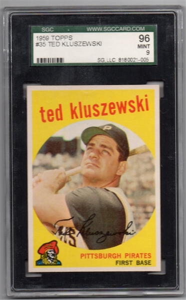 -- 1959 TOPPS #35 TED KLUSZEWSKI SGC 9 MINT 