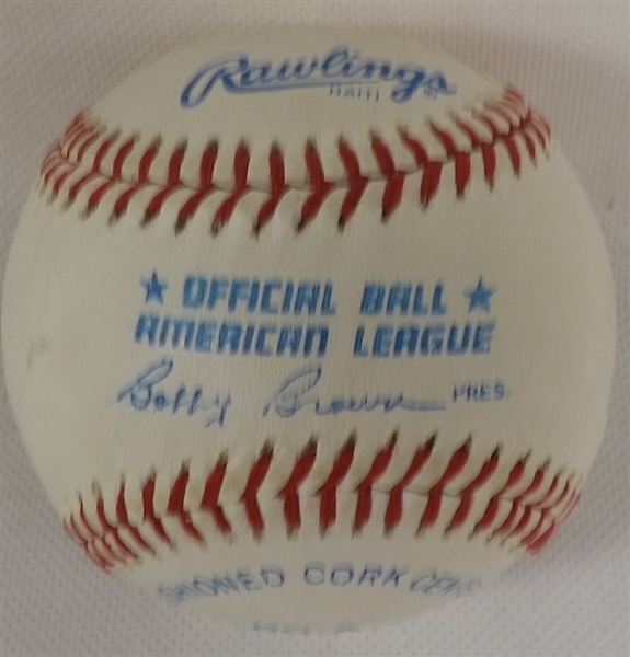 WADE BOGGS SIGNED ON SWEET SPOT OAL BOBBY BROWN BASEBALL