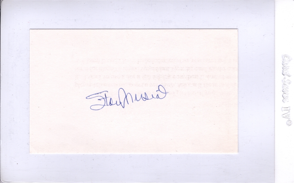 STAN MUSIAL SIGNED INDEX CARD