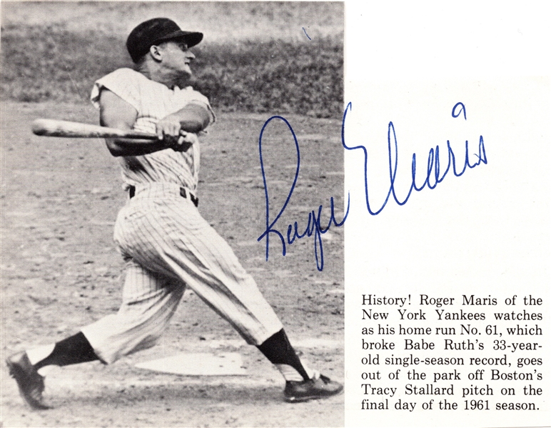 ROGER MARIS SIGNED MAGAZINE CUT OUT