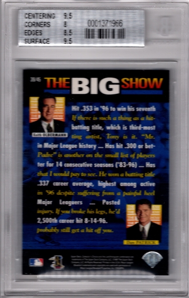 1997 COLLECTORS CHOICE THE BIG SHOW TOWNY GWYNN 8.5