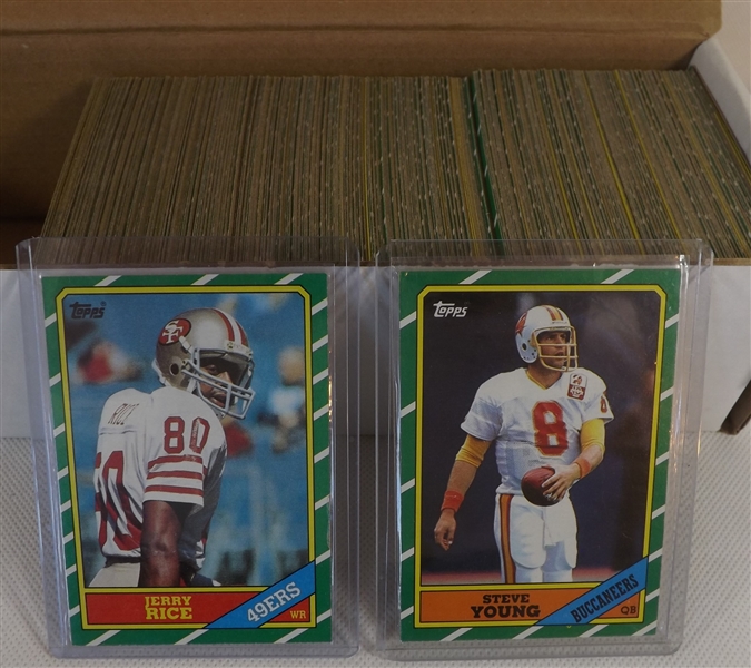 1986 TOPPS FOOTBALL COMPLETE SET (YOUNG,RICE RC'S) EX+,NM-MT