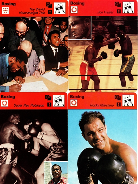 -1977-79 SPORTSCASTER BOXING LOT OF (78) ALI, FRAZIER, FOREMAN & MORE