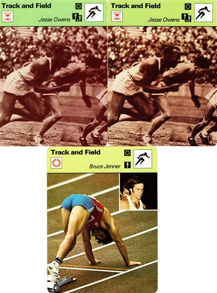 1977-79 SPORTSCASTER TRACK & FIELD LOT OF (312) 2 JESSE OWENS & MORE