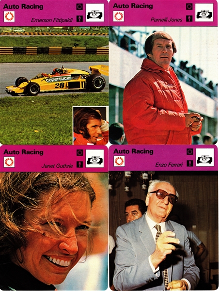 --1977-79 SPORTSCASTER AUTO RACING LOT OF (130) ANDRETTI,FOYT,PETTY & MORE
