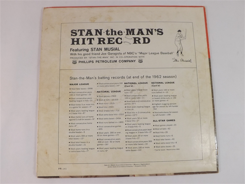 *1963 STAN THE MAN'S HIT RECORD PHILLIPS 66 LP WITH ORIGINAL HITTING INSTRUCTIONS 