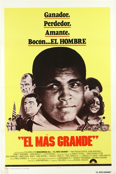 1977 MUHAMMAD ALI THE GREATEST EL MAS GRANDE 27 x 41 SPANISH LANGUAGE MOVIE POSTER
