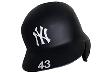 NEW YORK YANKEES GAME USED BATTING HELMET #43 ADAM WARREN MLB HOLO STEINER