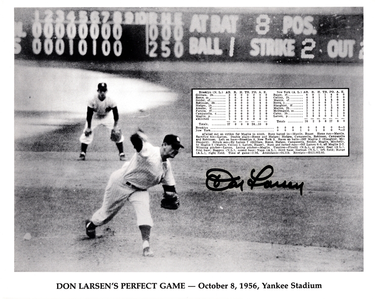 DON LARSON SIGNED 8X10 PHOTO PERFECT GAME