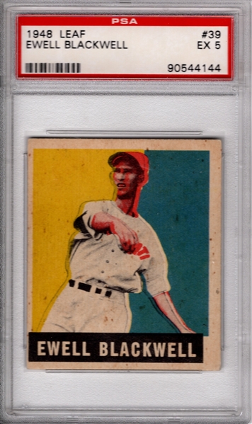 1948 LEAF #39 EWELL BLACKWELL ROOKIE EX PSA 5