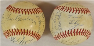 (2) 1980 MILWAUKEE BREWERS TEAM 44 TOTAL SIGNED OAL MACPHAIL BASEBALLS MOLITOR YOUNT ECT! 