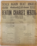 --1919 WORLD SERIES "BLACK SOX SCANDAL" OAKLAND TRIBUNE EVENING SEPT.23 1920 NEWSPAPER