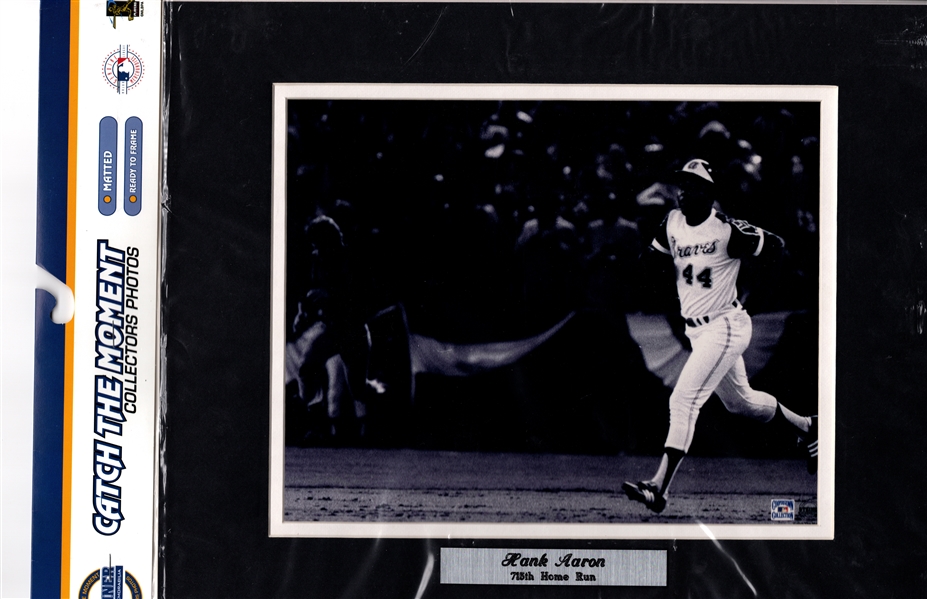  --STEINER MATTED HANK AARON 8 X 10 PHOTO OF RECORD BREAKING HOME RUN TROT #715