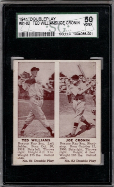 1941 DOUBLE PLAY #81/82 TED WILLIAMS - JOE CRONIN VG-EX 4
