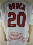 --Lou Brock Signed Custom "The Franchise" Stat Jersey JSA - COA