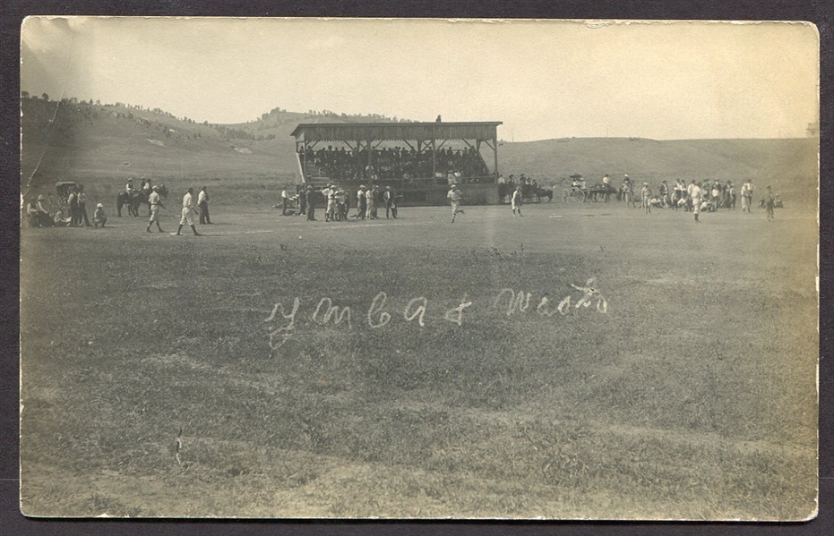 EARLY 1900'S RAPID CITY SOUTH DAKOTA BASEBALL GAME PHOTO POST CARD