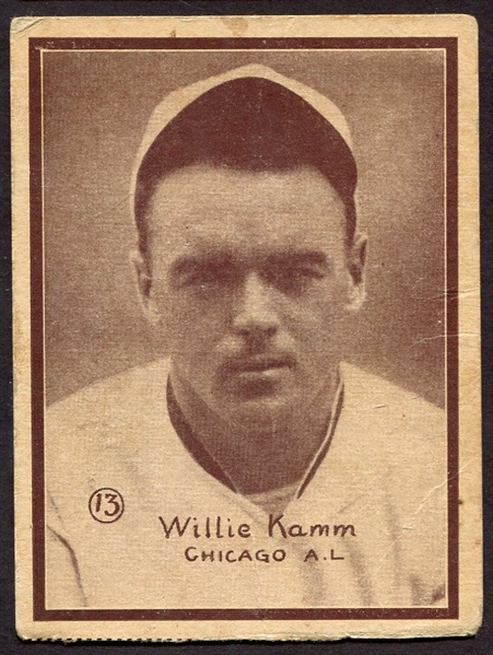 1931 W517 #13 WILLIE KAMM VINTAGE WHITE SOX
