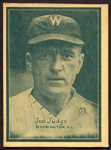 1931 W517 #53 JOE JUDGE VINTAGE SENATORS