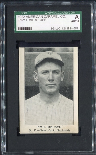 1922 E121 AMERICAN CARAMEL EMIL MEUSEL SGC