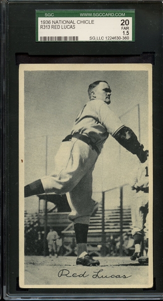 1936 NATIONAL CHICLE RED LUCAS SGC 20